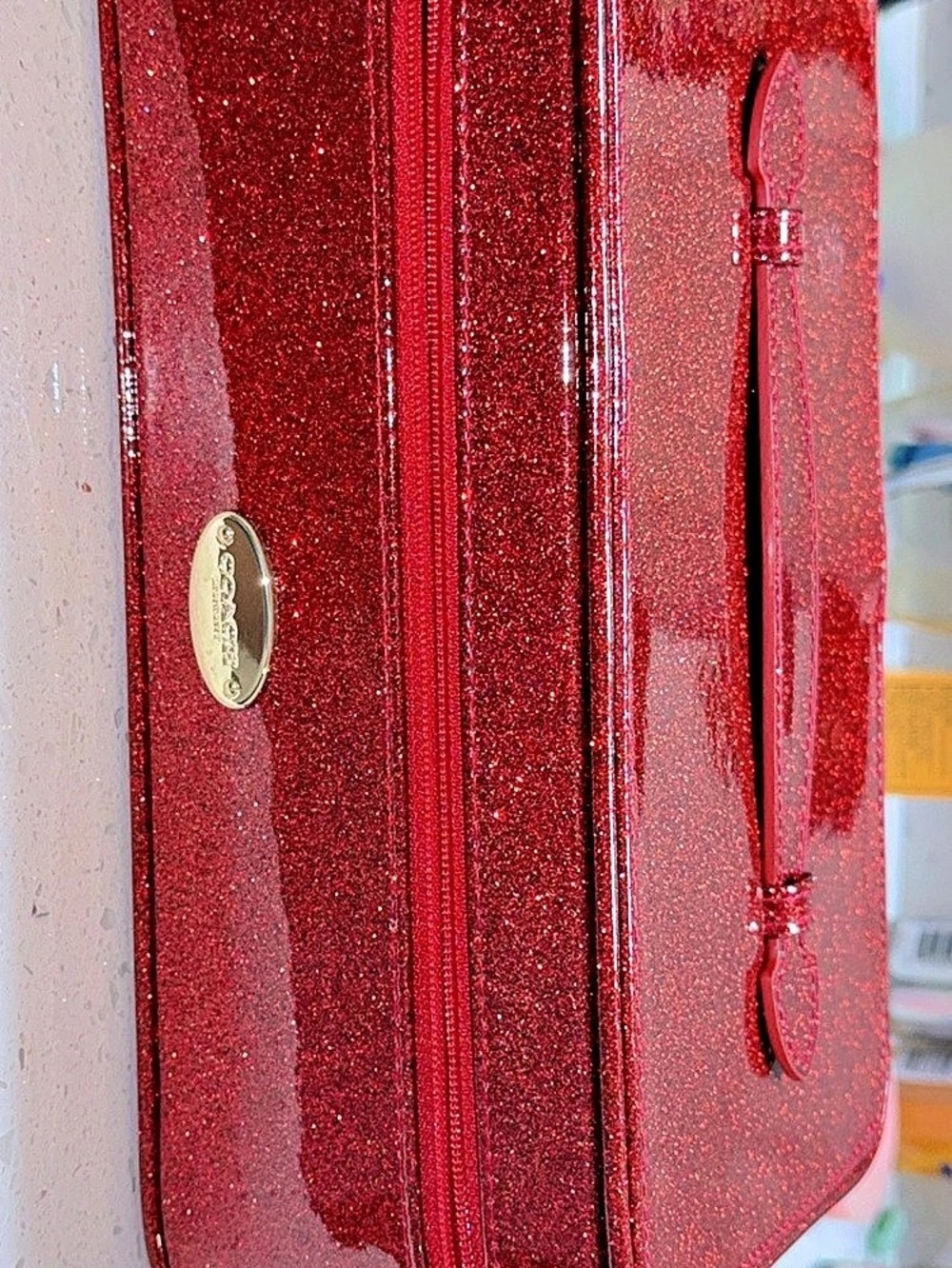 Coach Red Glitter Makeup Case